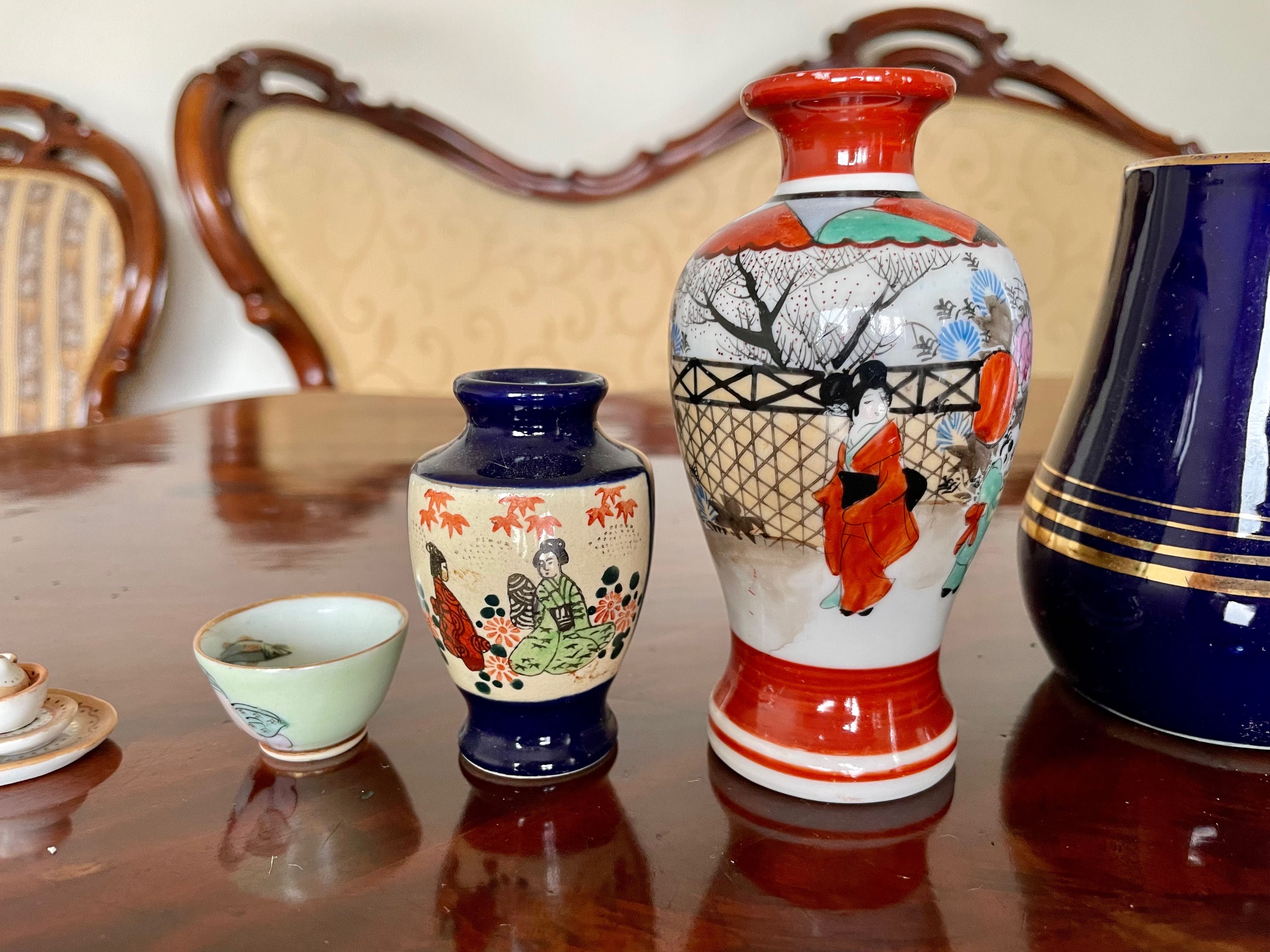 Stara porcelana Japonia, kobalt, miniatura