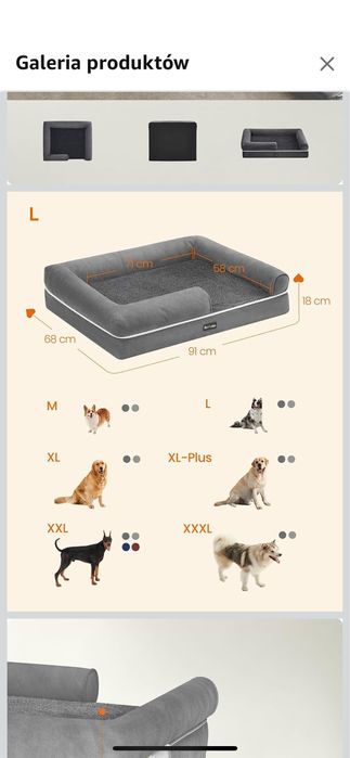 Feandrea legowisko ortopedyczne dla psa border collie