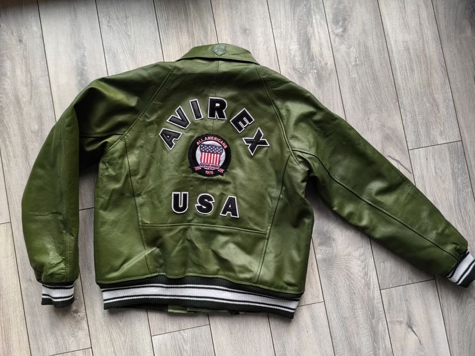 Męska kurtka Avirex skóra naturalna American Varsity L XL Pelle