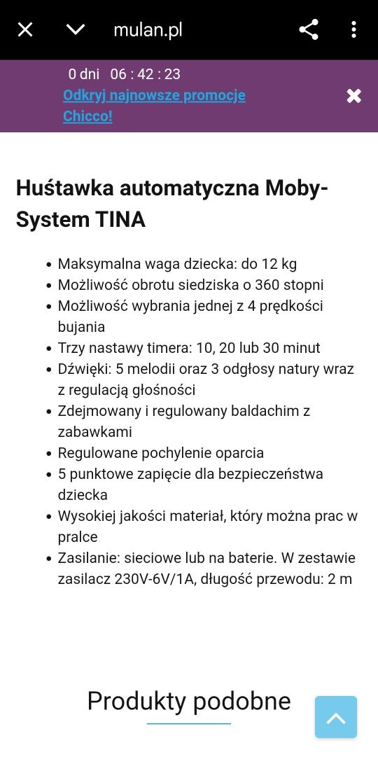 Huśtawka bujaczek Tina moby system