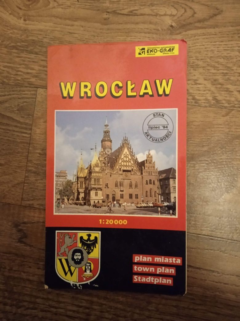 Mapa plan miasta Wrocław stan 1994