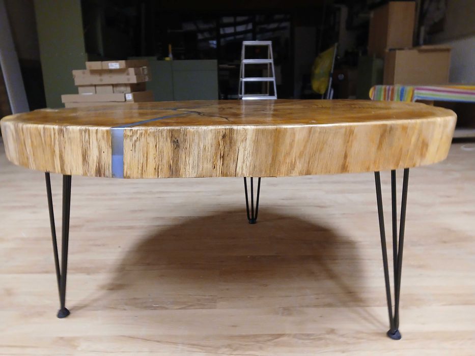 Stolik kawowy plaster dębowy 92 cm