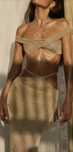 Conjunto Dourado Elegante - Top e Saia em Malha Metalizada