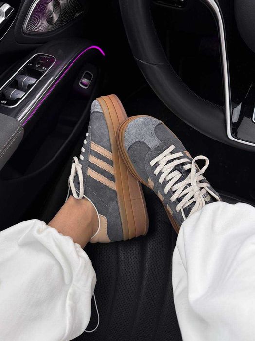 Кросівки Adidas Gazelle Bold Platform grey premium