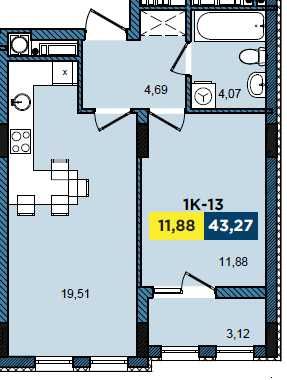 2-к. квартира 43.2 м2 сирець в новобудові ЖК Вашингтон Сіті з і/о