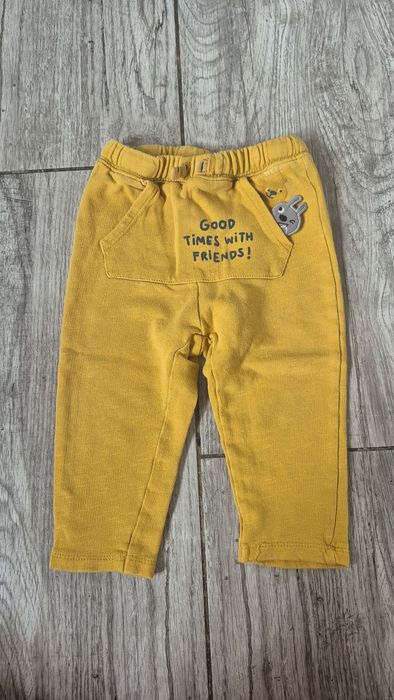 Żółte spodnie dresowe dla chlopca, haremki, Zara, r 86