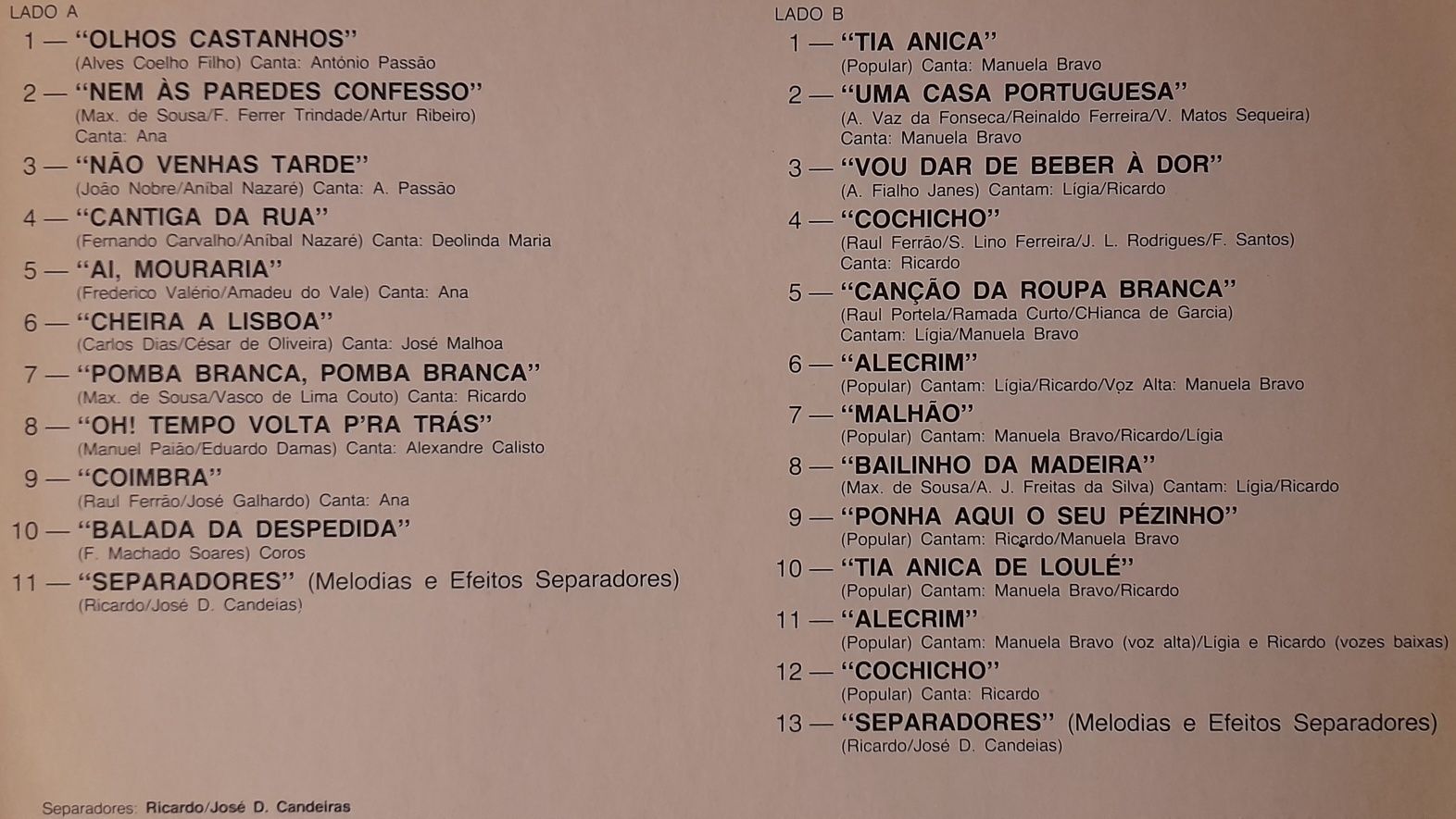 Portugal Mix - varios cantores 10€  vinil