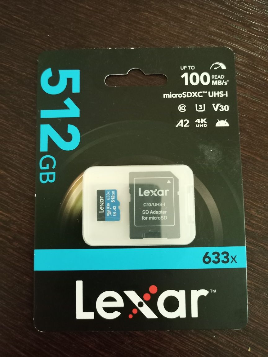 Lexar Professional 633x microSDXC UHS-I ємністю 512 ГБ.