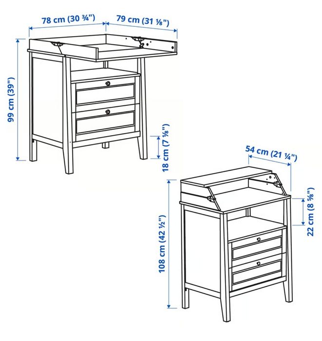 Trocador bebe/muda fraldas IKEA