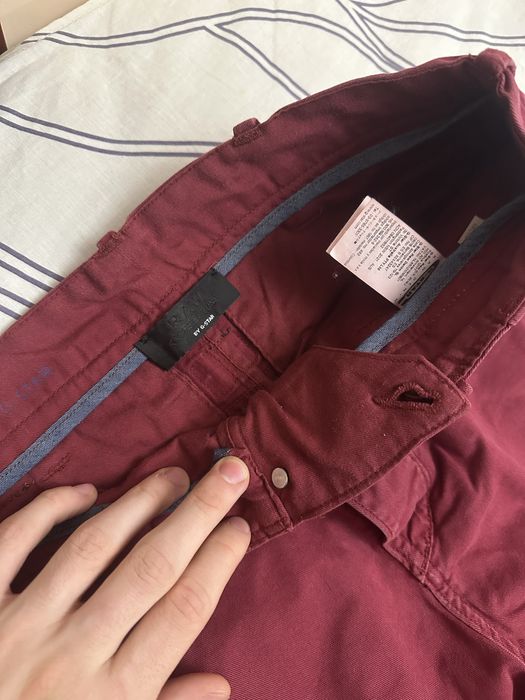 Джинси G Star Raw бордові