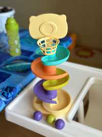 Іграшка розвиваюча 2в1 Metoo башта, кільцеброс, пірамідка, баскетбол