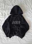 bluza 2005 signature baggy boxy black hoodie