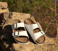 Акція !Birkenstock Arizona white Биркеншок жіночі шльопанці