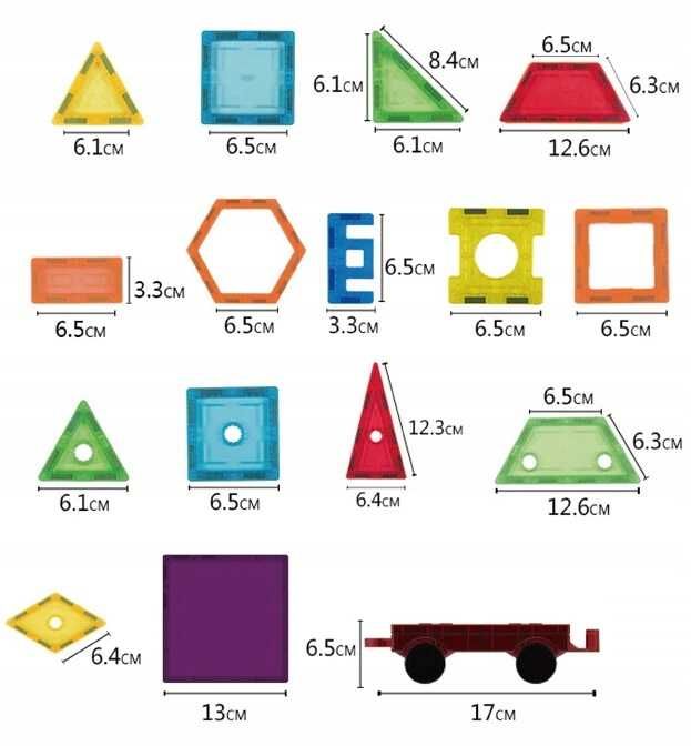 klocki magnetyczne malplay magnetic tiles edukacyjne 70 elementów!