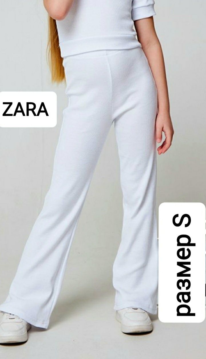 Базовые брюки клеш в рубчик ZARA брюки для девочки