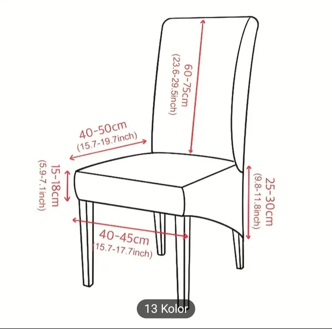 Zestaw 6 x  pokrowiec na krzesło