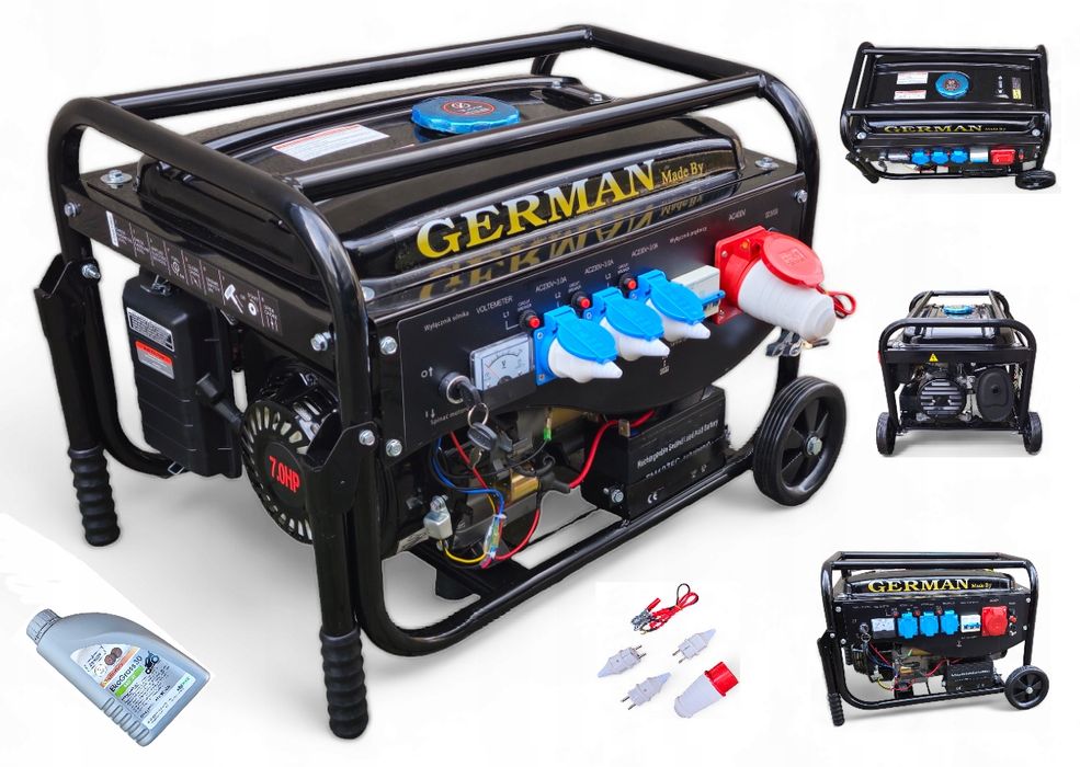 Agregat Prądotwrczy A8 5,2kW Miedź prądu Avr  Elektryczny Rozruch Germ