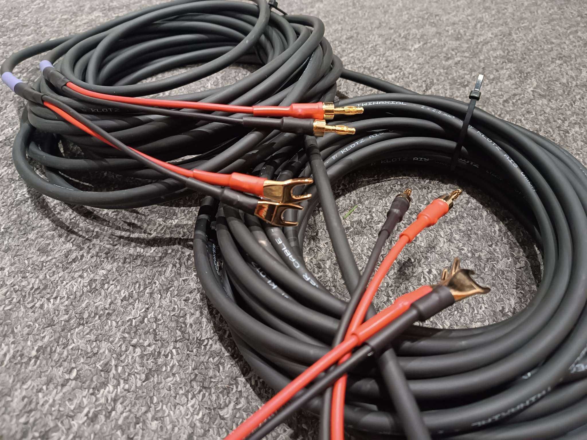 Kabel głośnikowy 2x 1,5mm OFC 2x BANAN 4mm 2x Widełki - 2x 5m