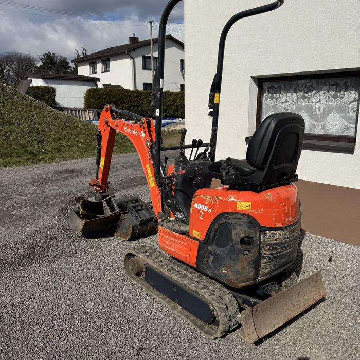 minikoparka Kubota K008 rok 2019, salon PL, pierwszy własciciel, mikro