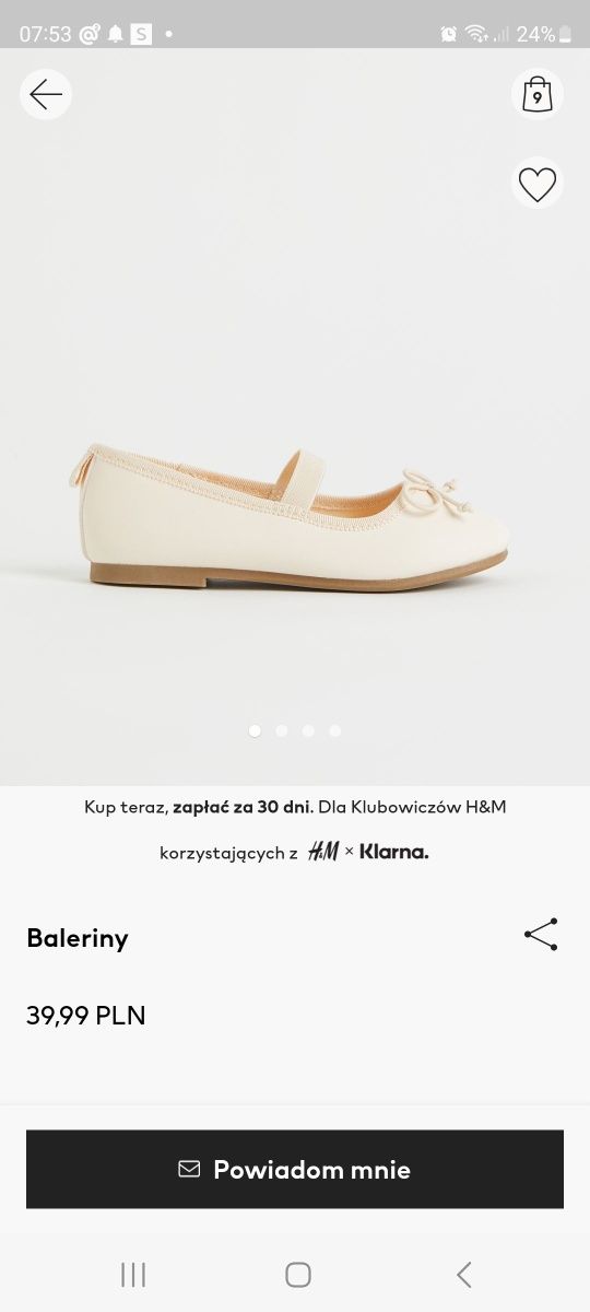 Baleriny h&m NOWE rozmiar 26