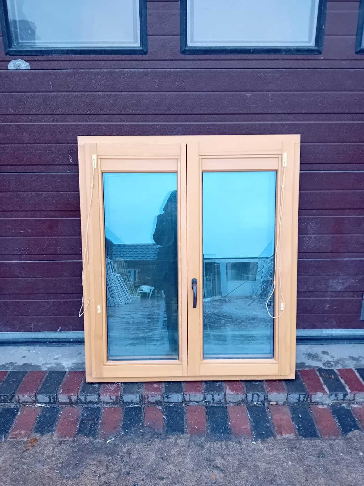 Nowe okno drewniane aluminiowe szare z żaluzją 110x127 DOWÓZ CAŁY KRAJ