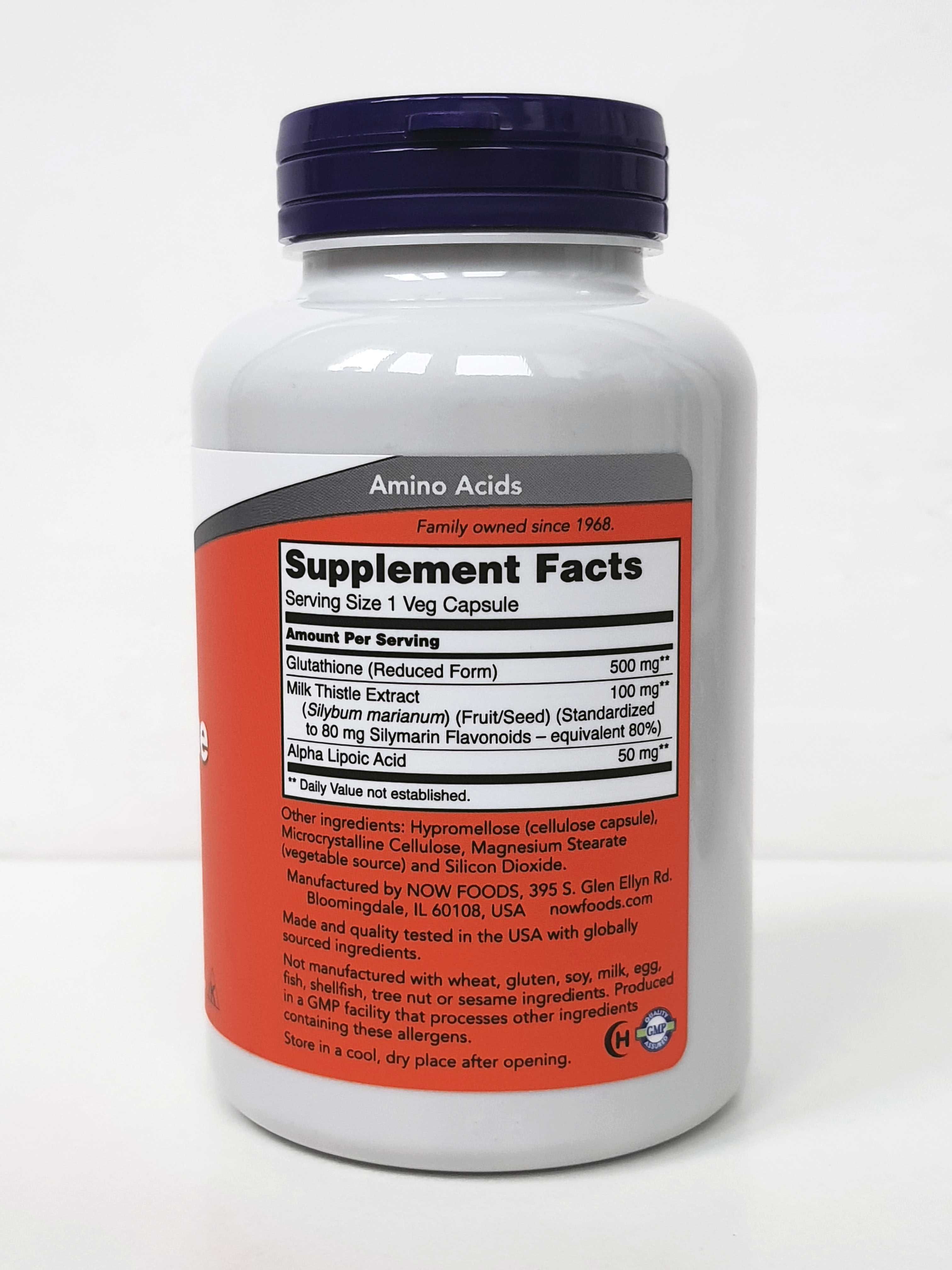 Глутатіон Now Foods Glutathione, 500 мг, 120 капсул