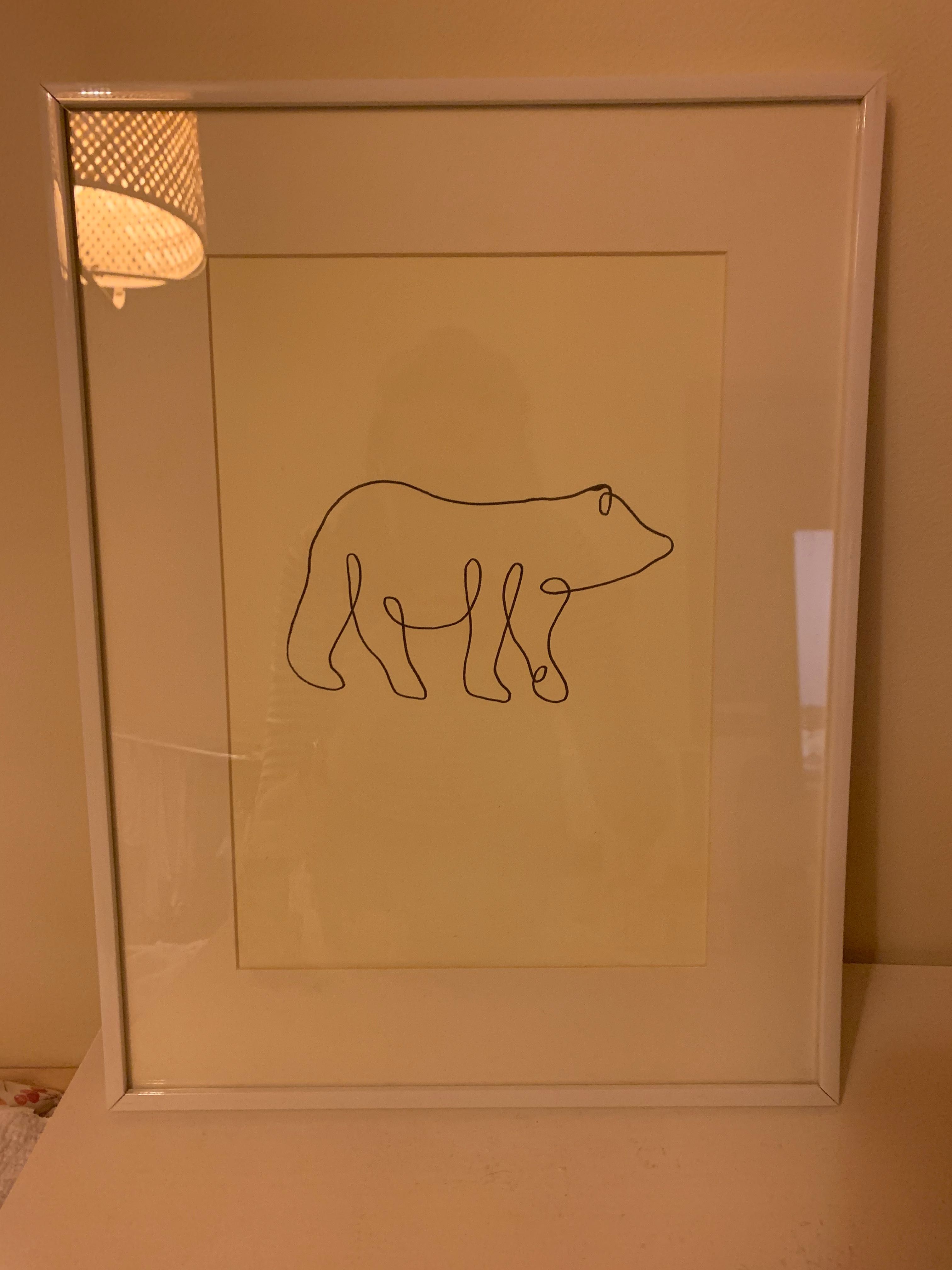 Art line dziecięcy pokój niedźwiadek miś plakat rysunek grafika