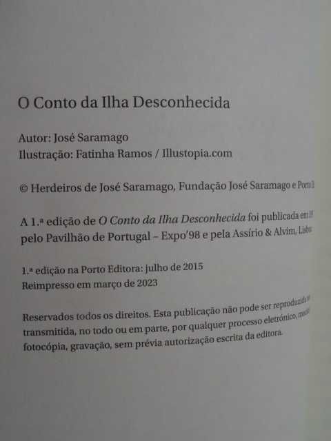 O Conto da Ilha Desconhecida de José Saramago - 1ª Edição