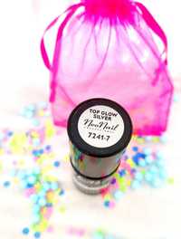 Nowy lakier hybrydowy neonail top glow silver 7241-7 mani pielęgnacja