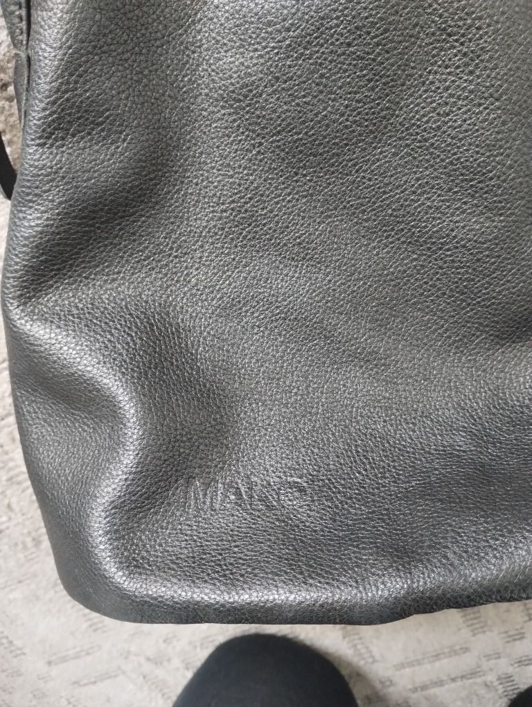MAKO czarna skórzana torebka worek shopper