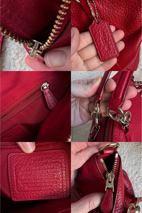 Сумка красная кожа COACH KELSEY SATCHEL