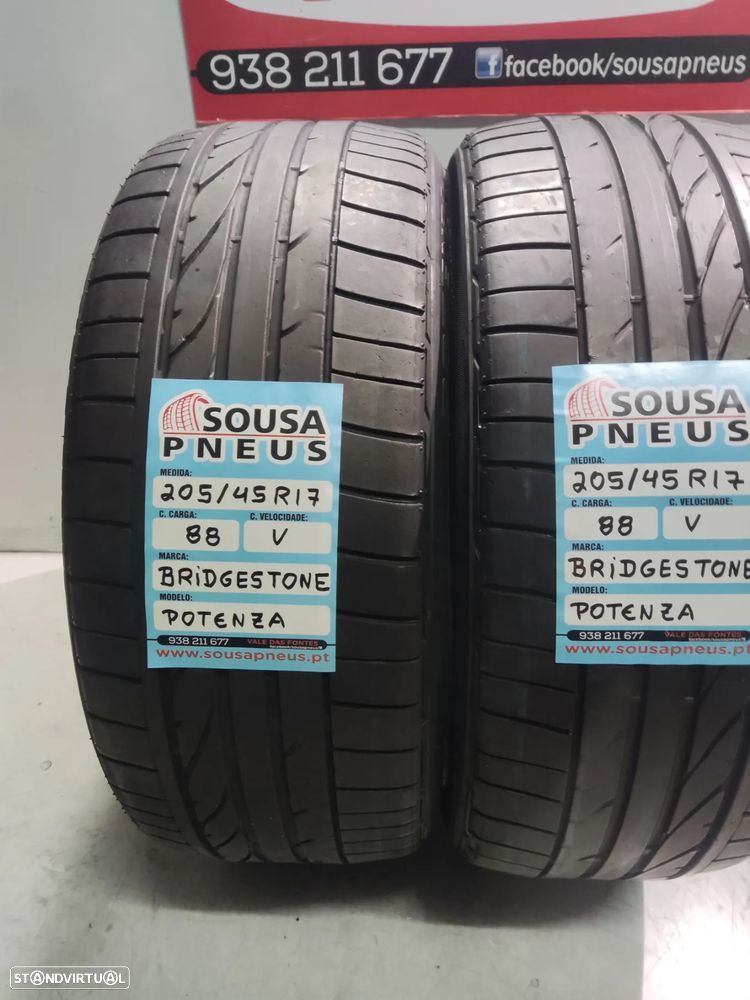 2 pneus semi novos bridgestone 205-45r17 oferta dos portes