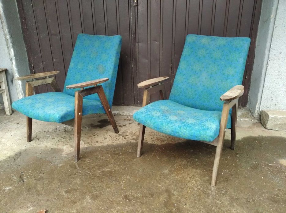 Zabytkowy fotel TON SMIDEK typ 6950 Czechosłowacja PRL antyk 2 sztuki