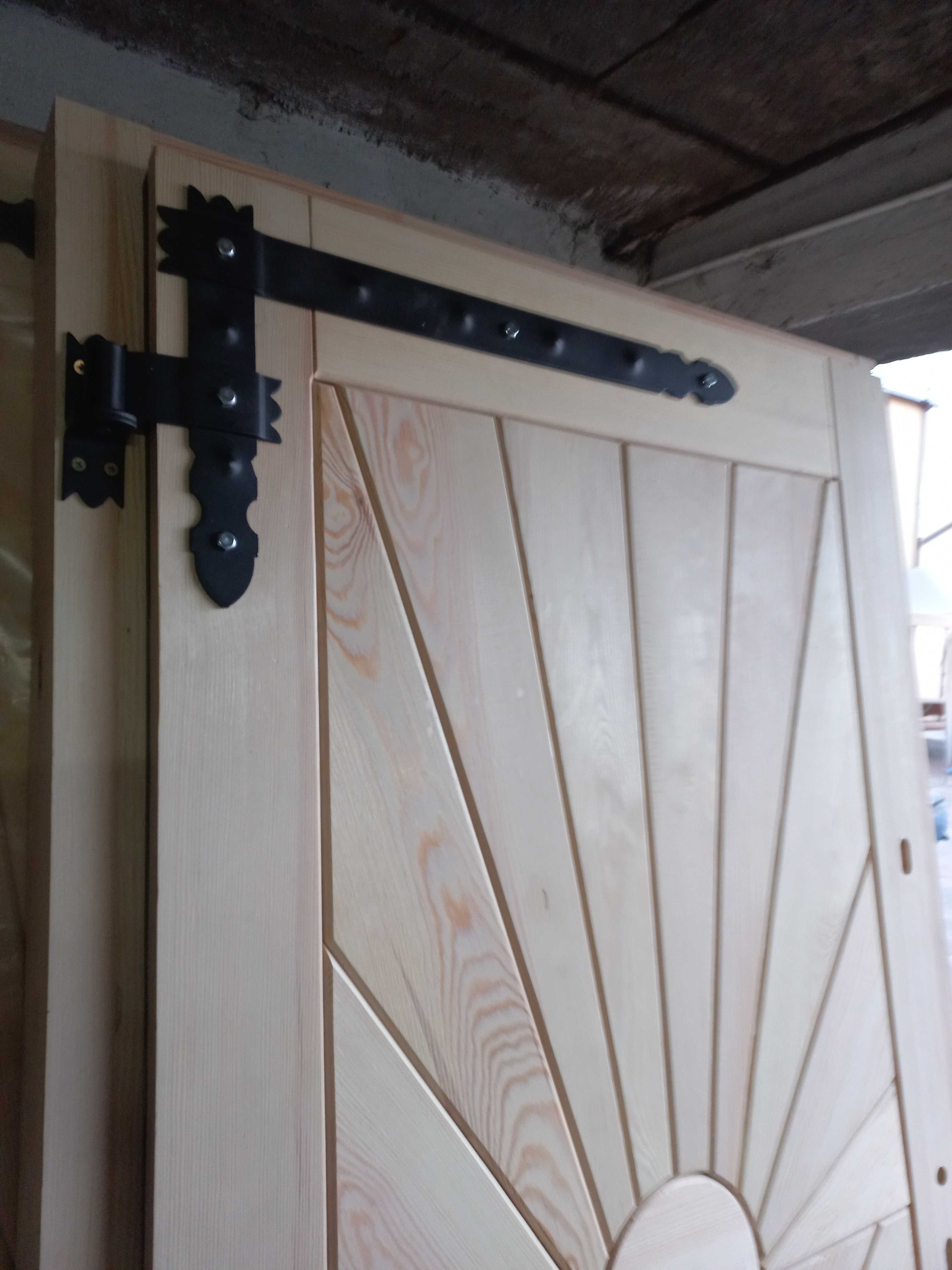 Drzwi drewniane wejściowe zewnętrzne GÓRALSKIE kute od ręki