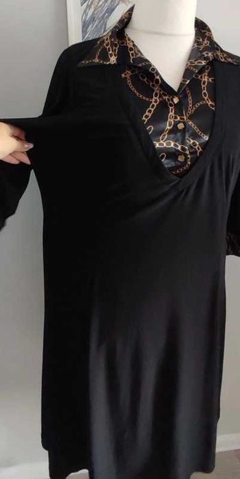 Sukienka elastyczna midi kołnierzyk 46/48