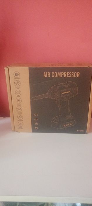 Przenośny kompresor powietrza 12V / bezprzewodowy – NOWY, komplet!