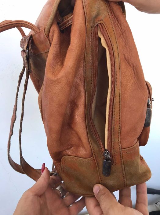 Сумка-рюкзак Valentini из  кожи, цвет МЕДОВЫЙ, производство Италия