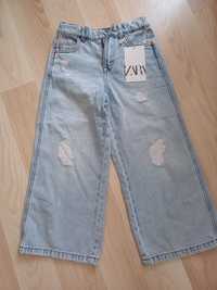 Spodnie Zara nowe dżinsowe dla dziewczynki 110