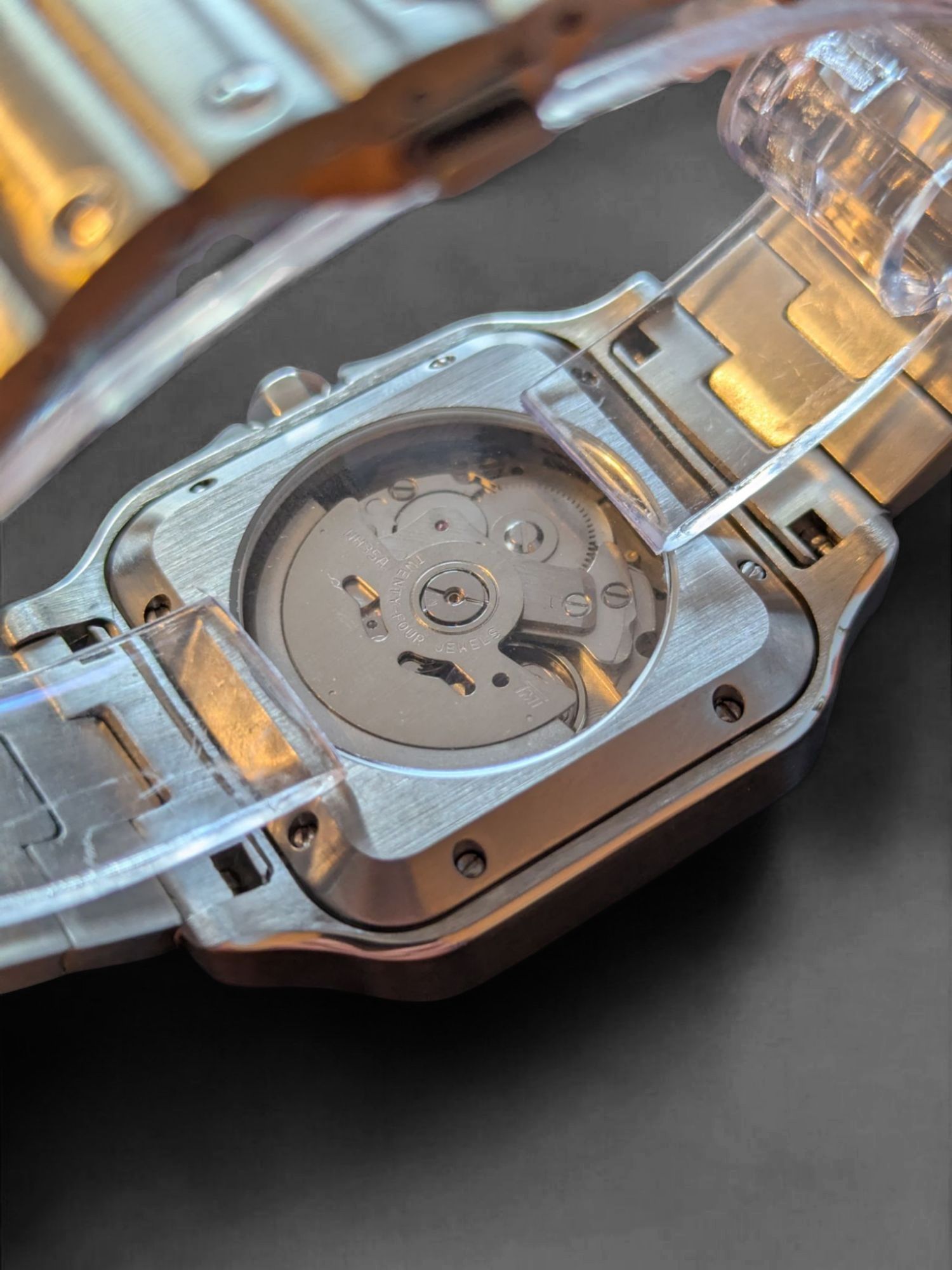 Zegarek automatyczny w stylu Santos – mechanizm Seiko NH35