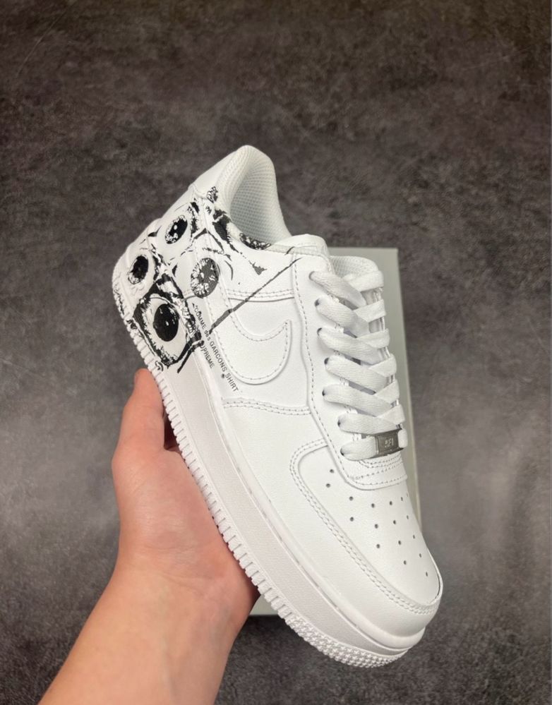 Кросівки Nike Air Force 1 x CDG x Supreme/Форси КДГ Супрім з очима