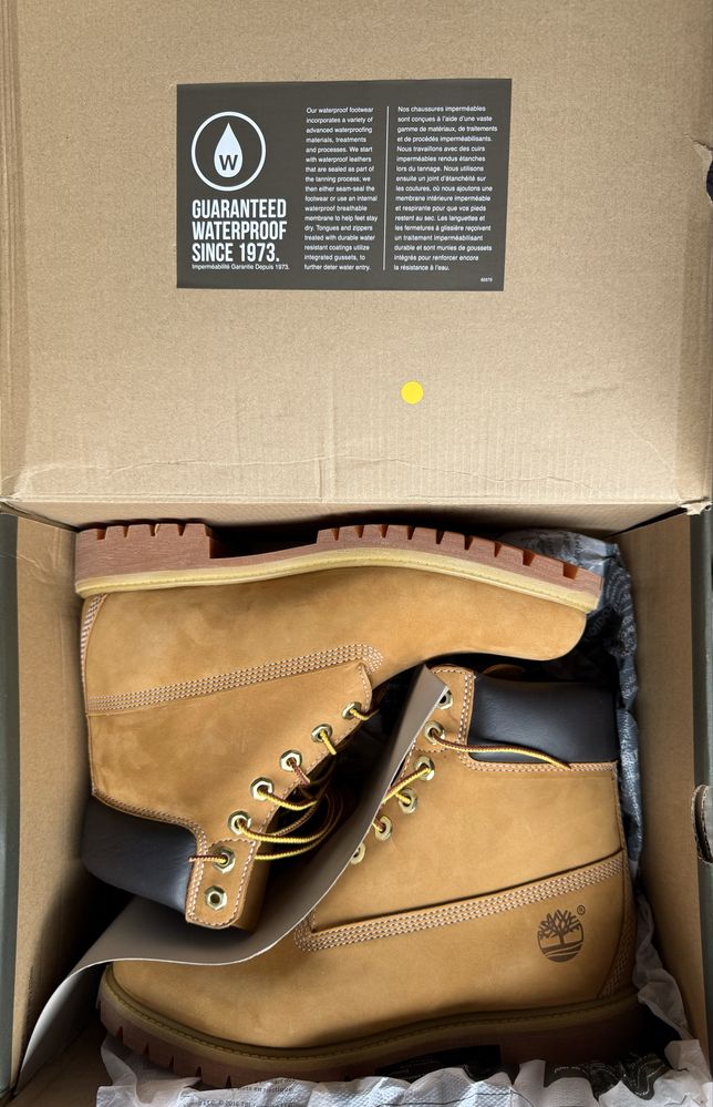 Ботинки TIMBERLAND Premium 6 in waterpoof boot wheat nubuck 9.5