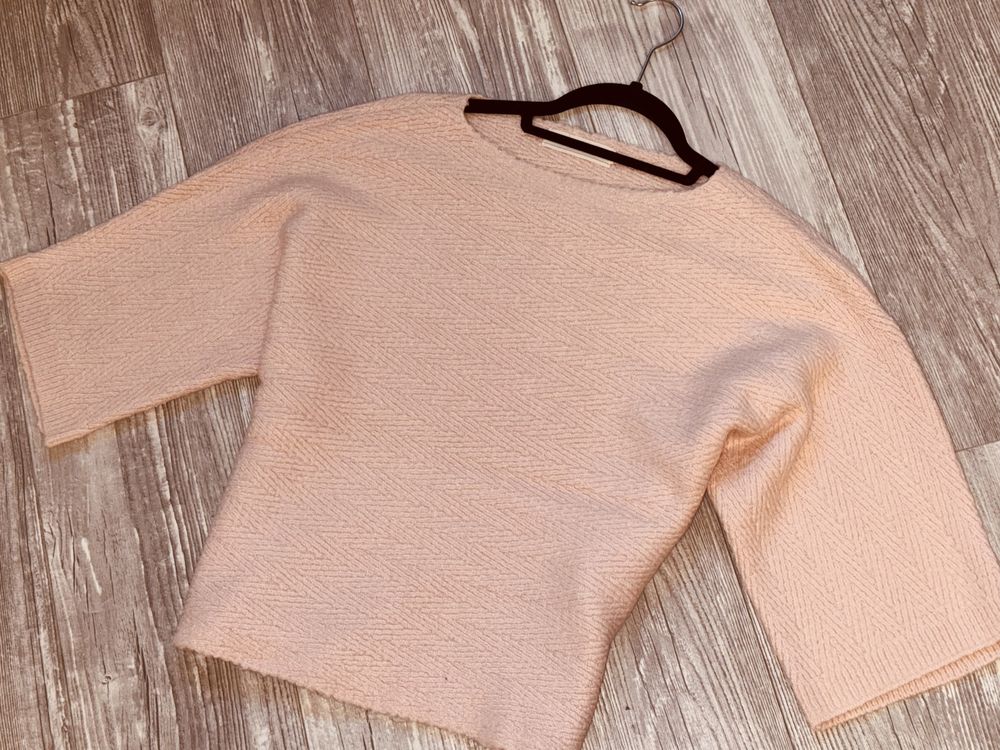 Sweterek różowy gruby kimono reserved 36 s