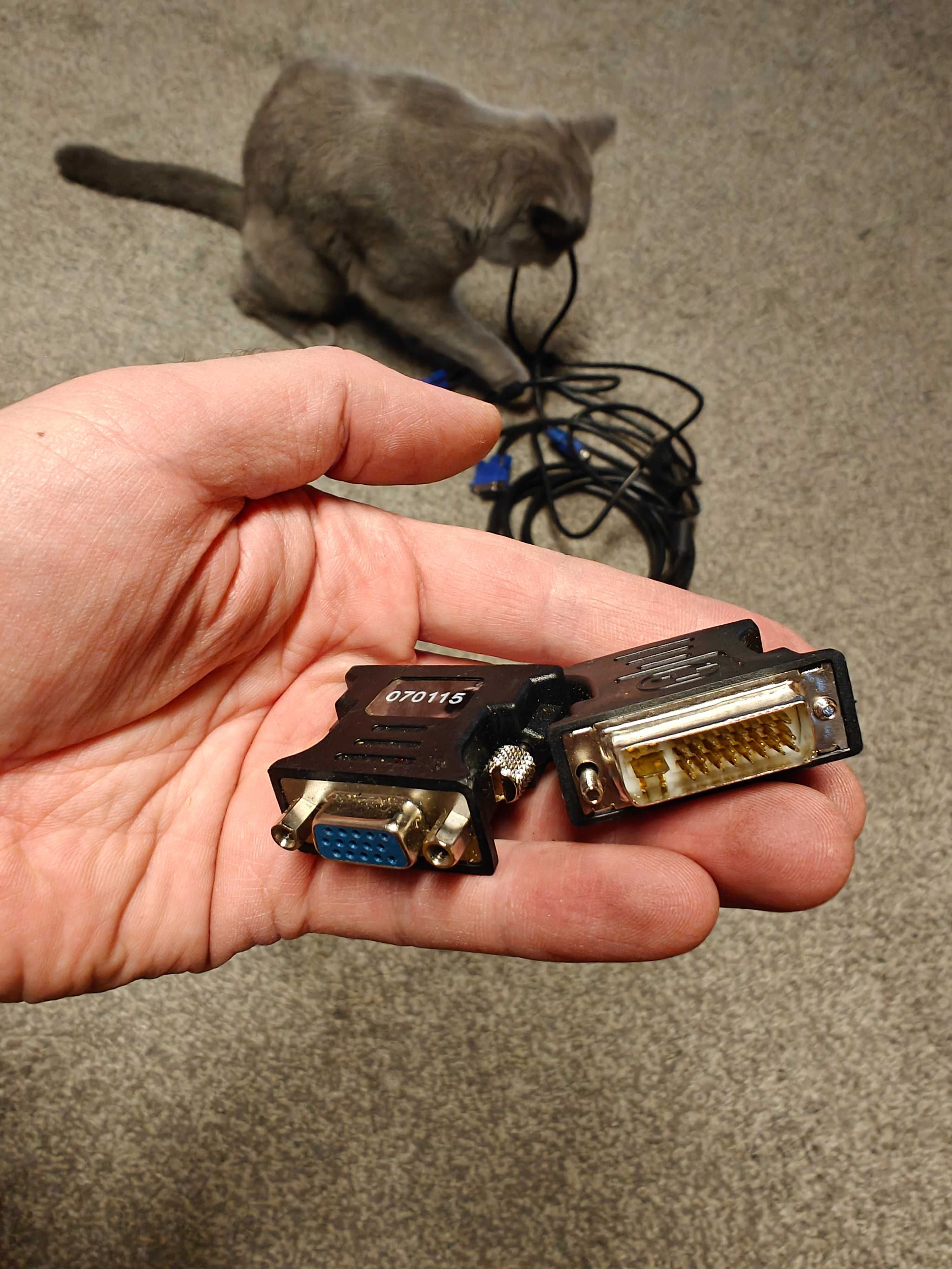Kable zasilające, kable dvi-vga, vga-vga + przejściówki