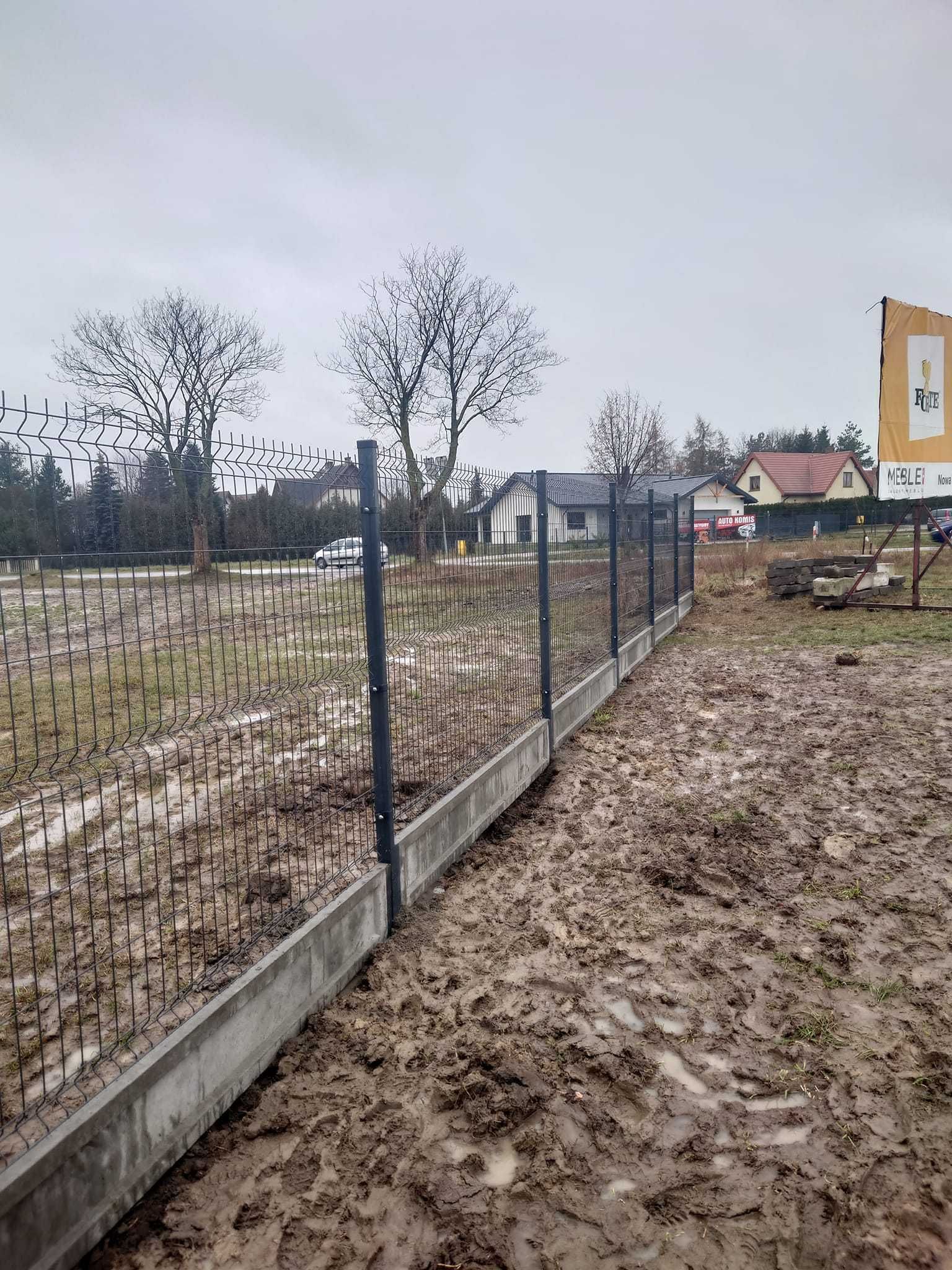 Ogrodzenie panelowe 153 cm fi 4 + podmurówka 25 cm