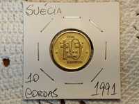 Suécia - moeda de 10 coroas de 1991