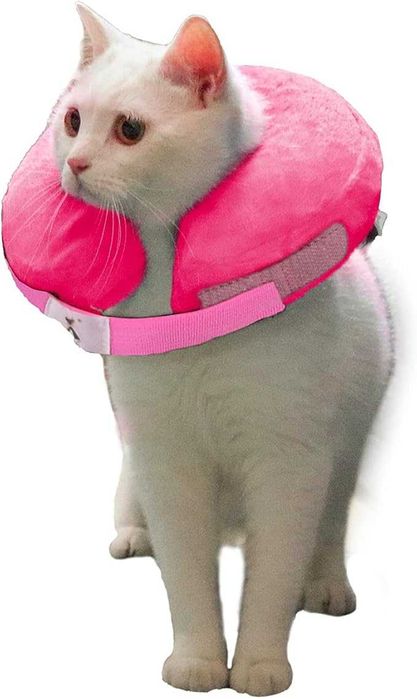 Nadmuchiwana obroża dla psa, kota rozmiar S różowa