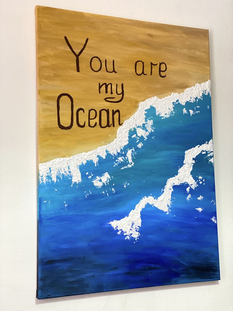 Картина акрилом fluid acrylic art “You are my ocean”