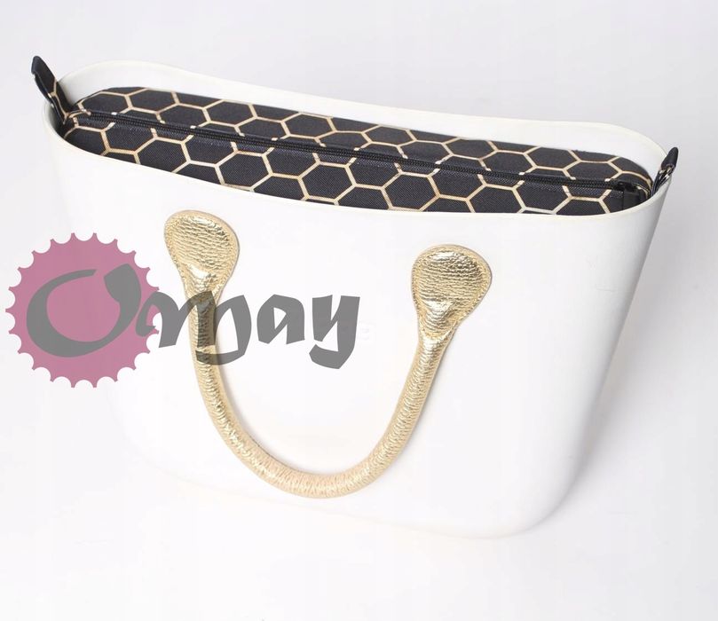 organizer OBAG MINI czarny złote plastry miodu wkład OMAY