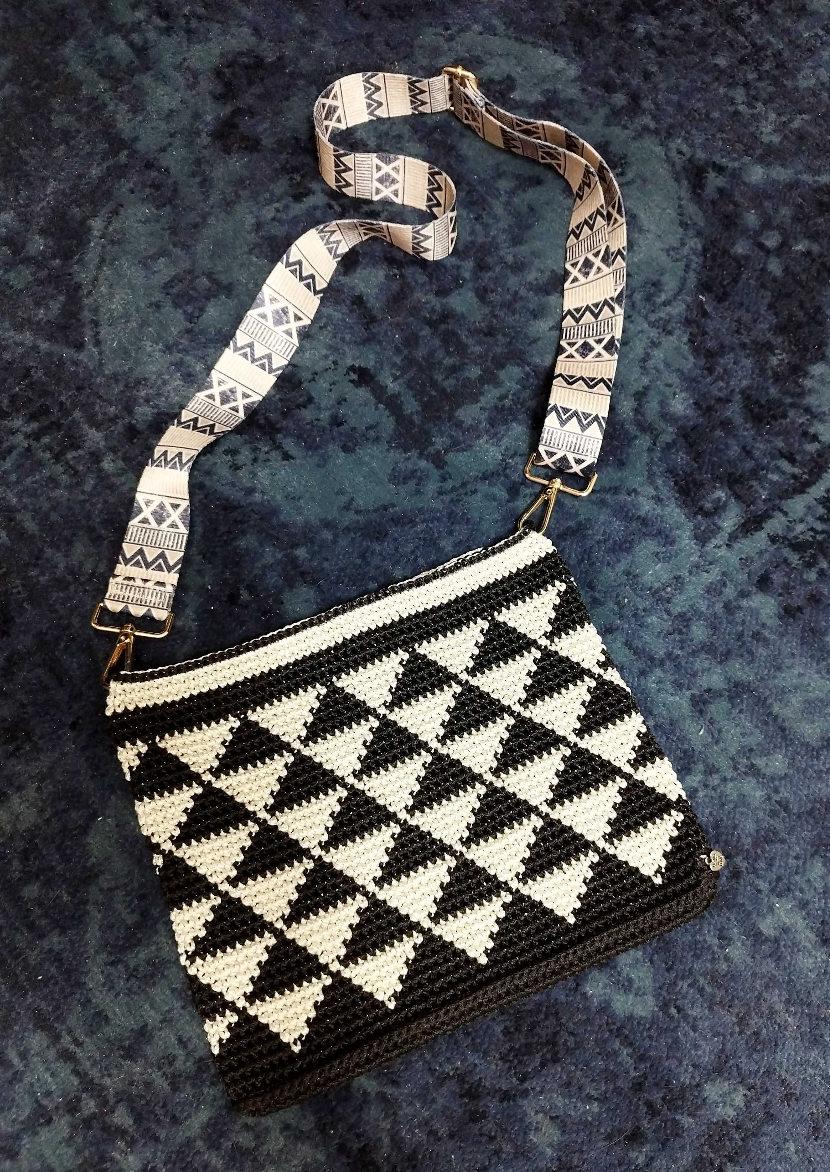 Torba w stylu retro Geometria, torba na ramię, torba listonosza
