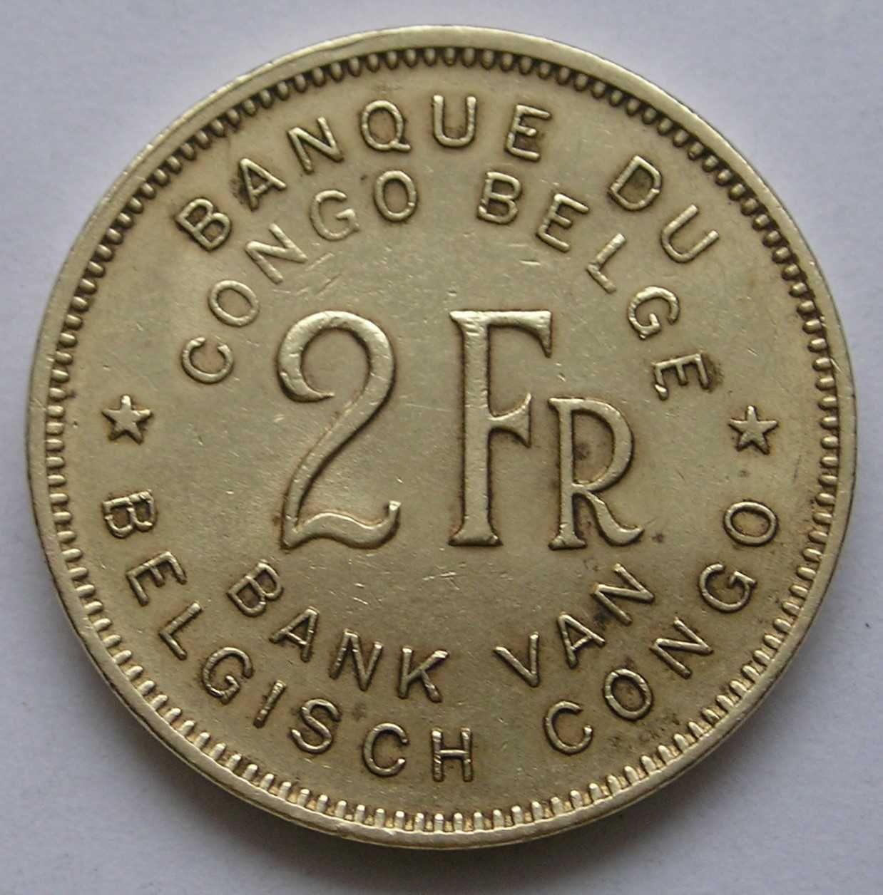 Kongo Belgijskie 2 franki 1947 - słoń